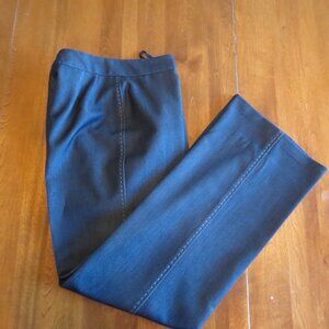 Kasper BLACK Heather Dress Pants Lined Flat Front Accent Stitching Size 2P